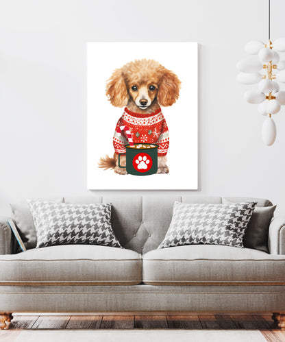 Canvas Wall Art - Christmas Doodle With A Mug Of Cheer