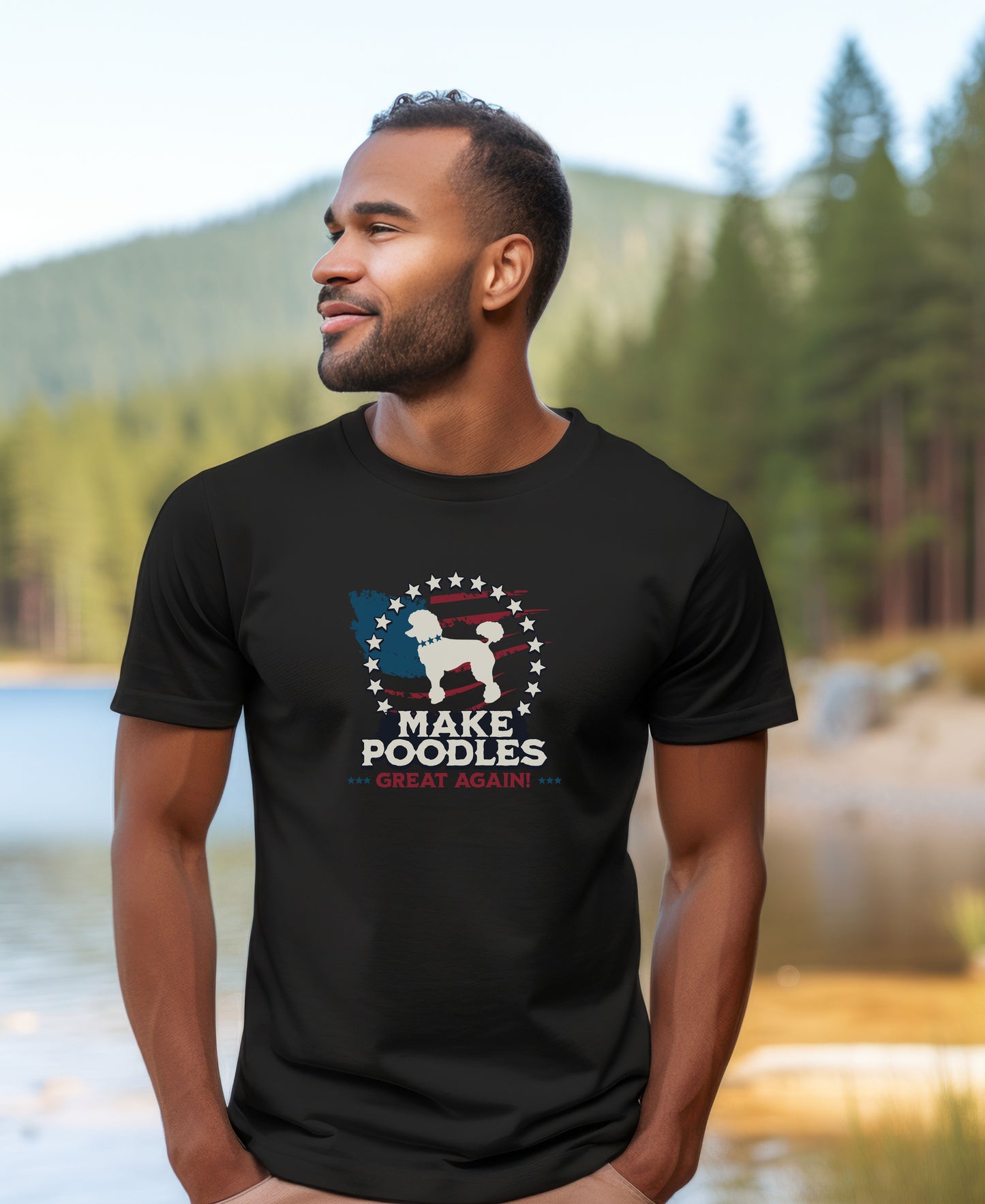 Patriotic Poodle Dog Election Shirt Red White and Blue Dog Lover Funny Dog Shirt Pet Humor Poodle Patriot