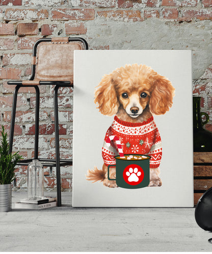 Canvas Wall Art - Christmas Doodle With A Mug Of Cheer