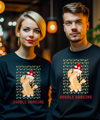 Dancing Doodle Goldendoodle Ugly Sweater