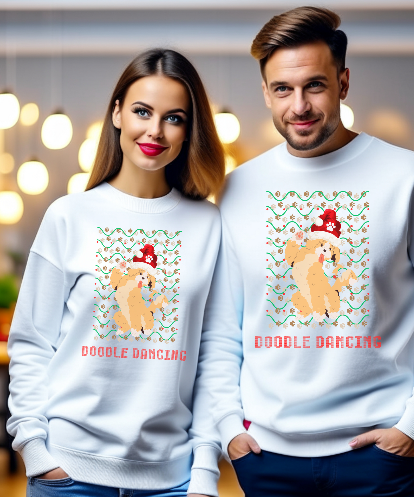 Dancing Doodle Goldendoodle Ugly Sweater