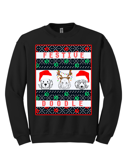 Festive Doodles Goldendoodle Ugly Sweater